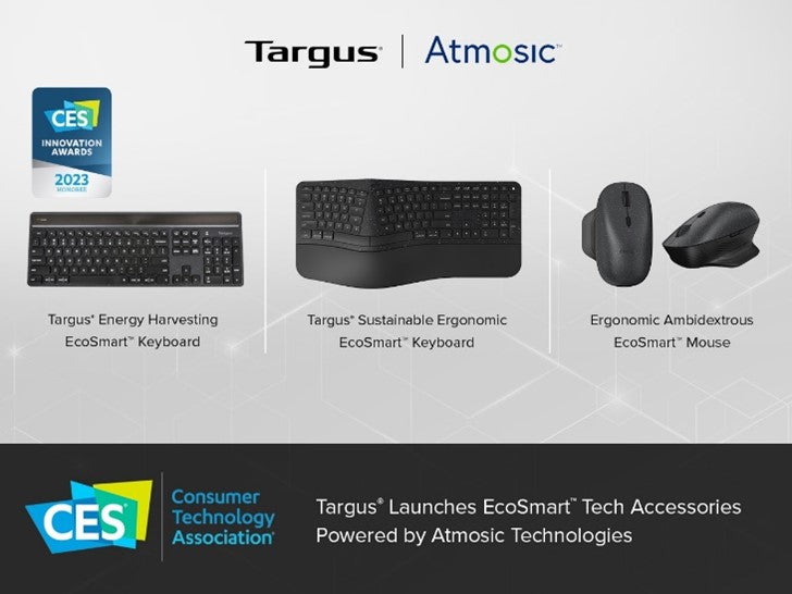 Targus lance une collection haut de gamme d'accessoires technologiques durables EcoSmart™ comprenant la technologie Bluetooth Atmosic à ultra-basse consommation.