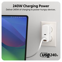 HyperJuice 240W Silicone USB-C to USB-C Cable (3ft/1m) - Blanc