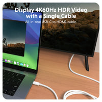 Cable HyperDrive USB-C a HDMI 4K60Hz - Blanco