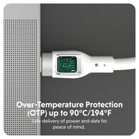 HyperJuice 240W Silicone USB-C to USB-C Cable (6ft/2m) - Blanc