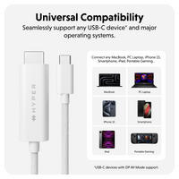 Cable HyperDrive USB-C a HDMI 4K60Hz - Blanco