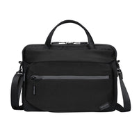 Targus laptop briefcase black on white background front with zipper
