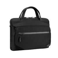 Targus laptop briefcase black on white background front with zipper