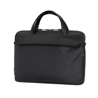 Targus laptop briefcase black on white background front with zipper