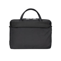 Targus laptop briefcase black on white background front with zipper
