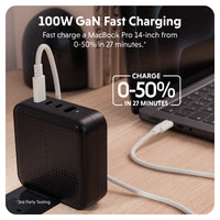 Chargeur de voyage HyperJuice® 100W USB-C GaN - Noir