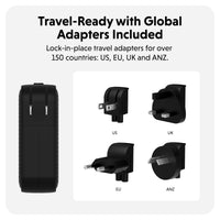 Chargeur de voyage HyperJuice® 100W USB-C GaN - Noir