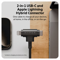 HyperJuice USB-C und Lightning Hybrid-Silikonkabel (1,5m) - Schwarz