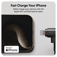 HyperJuice USB-C und Lightning Hybrid-Silikonkabel (1,5m) - Schwarz