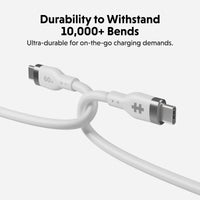 HyperJuice USB-C Silikon-Ladekabel (1.5m/5ft) - Weiß