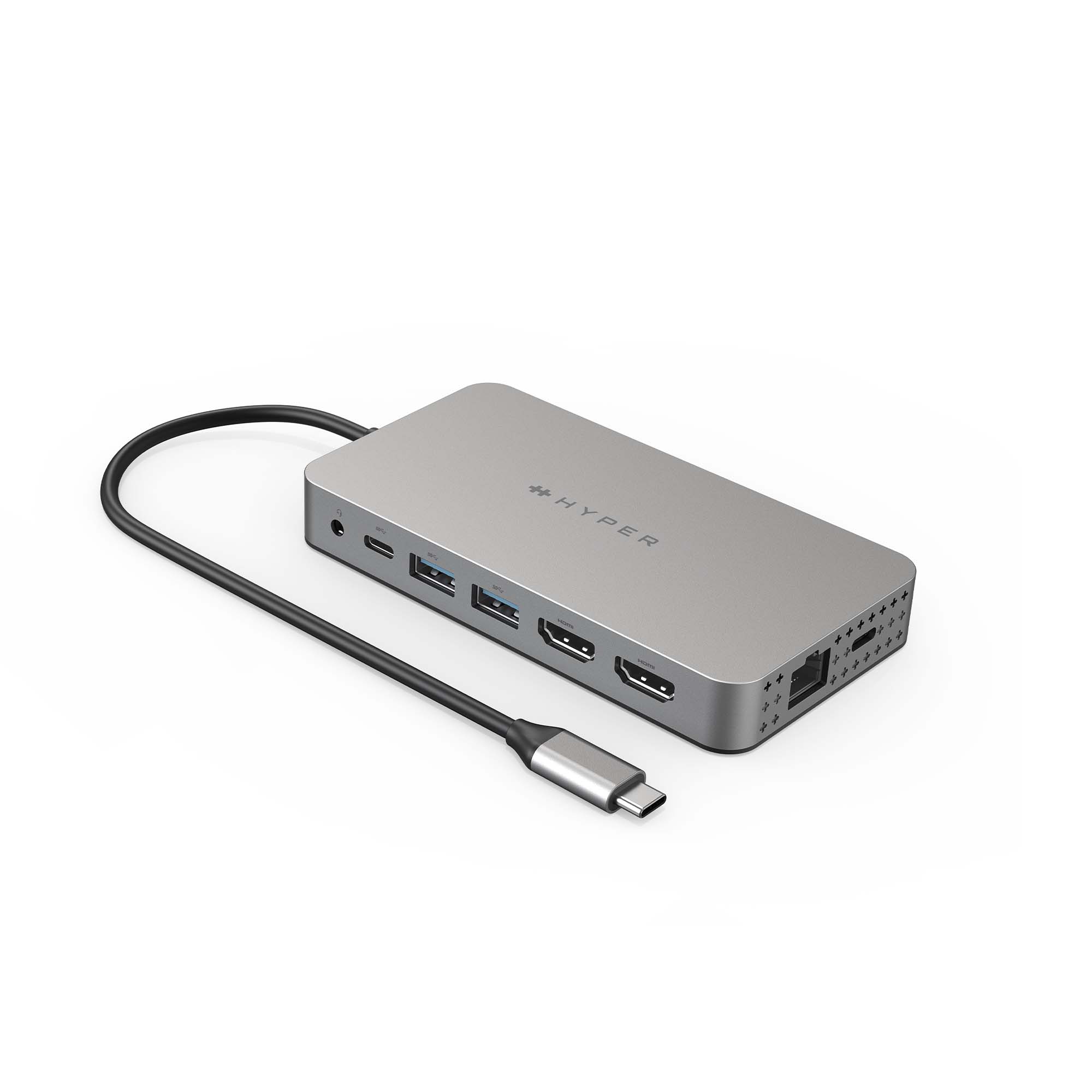 Hyper® HyperDrive Dual 4K HDMI 10-in-1 USB-C Hub M1/M2/M3 MacBooks - Silver  – Targus Europe