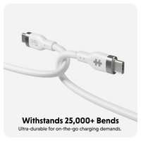 HyperJuice 240W Silicone USB-C to USB-C Cable (6ft/2m) - White