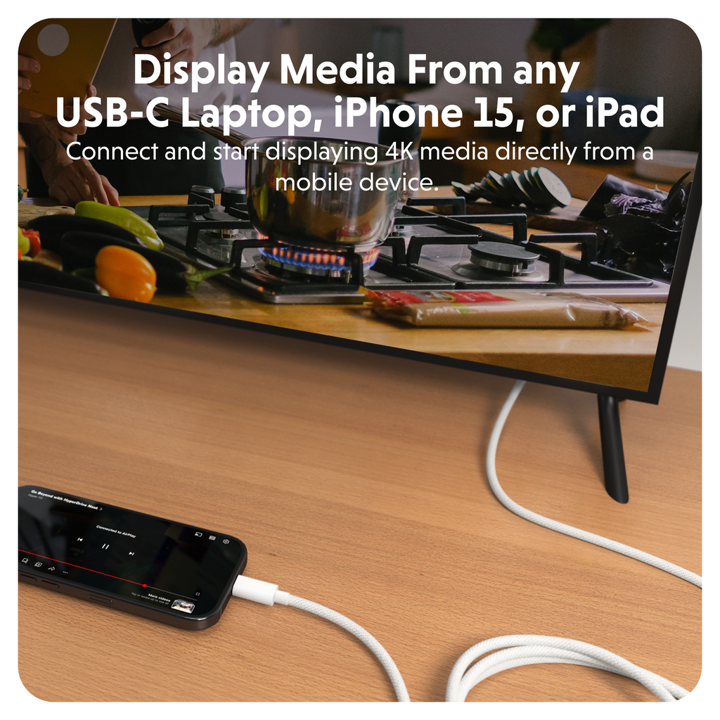 HyperDrive USB-C zu HDMI 4K60Hz Kabel - Weiß