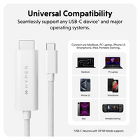 HyperDrive USB-C to HDMI 4K60Hz Cable - White