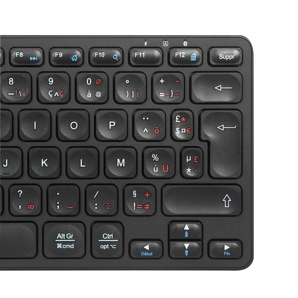 Kompakte antimikrobielle Multi-Geräte-Bluetooth®-Tastatur (FR)