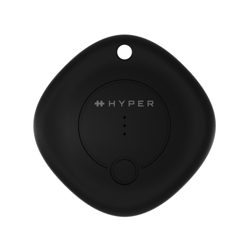 Dispositivo de seguimiento Hyper negro sobre fondo blanco