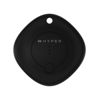 Dispositivo de seguimiento Hyper negro sobre fondo blanco