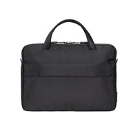 Targus laptop briefcase black on white background back with zipper