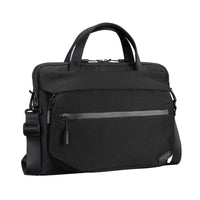 Targus laptop briefcase black on white background front with zipper