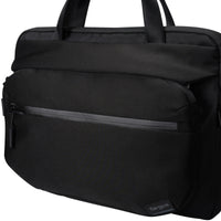 Targus laptop briefcase black on white background front with zipper