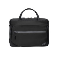 Targus laptop briefcase black on white background front with zipper