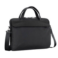 Targus laptop briefcase black on white background front with zipper