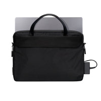 Targus laptop briefcase black on white background front with zipper