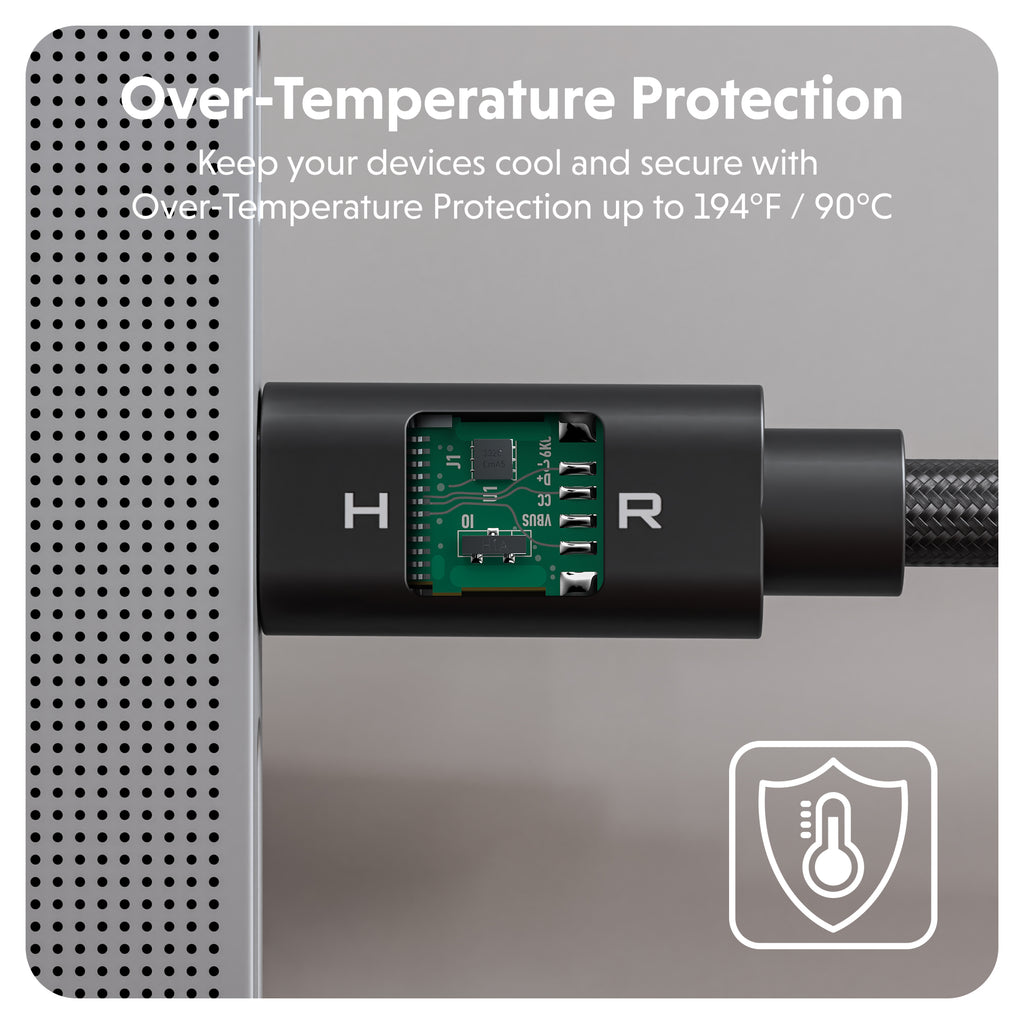 Cable de alto rendimiento HyperDrive Next USB4 Type-C (1,2 m/4 pies) - Negro