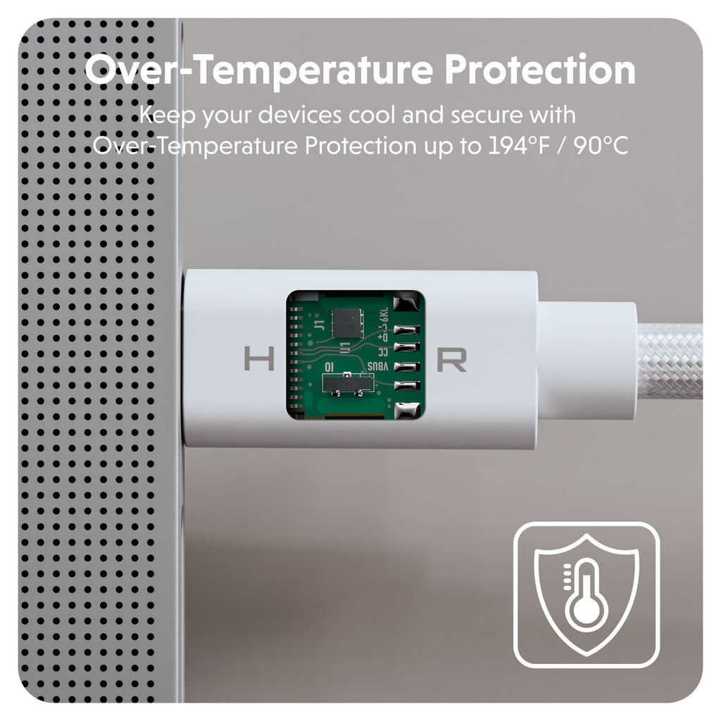 Cable de alto rendimiento HyperDrive Next USB4 Type-C (1,2 m/4 pies) - Blanco