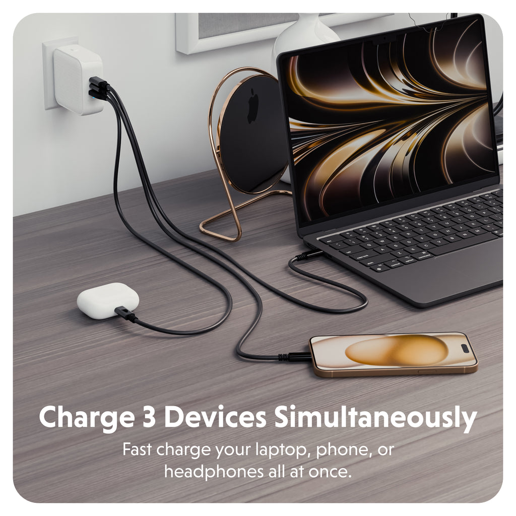 Chargeur de voyage HyperJuice® 70W USB-C GaN - Blanc