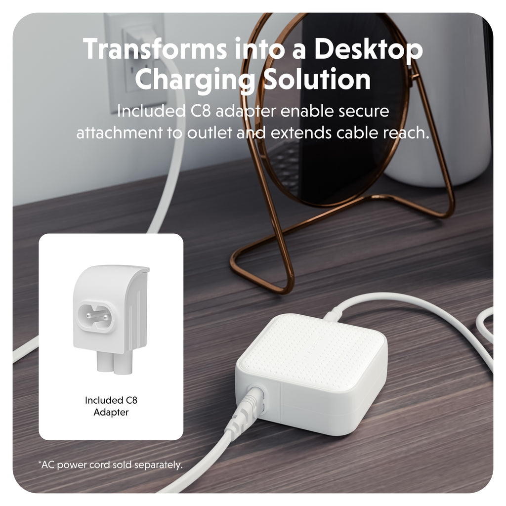 Chargeur de voyage HyperJuice® 70W USB-C GaN - Blanc