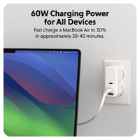 HyperJuice USB-C Silikon-Ladekabel (1.5m/5ft) - Weiß
