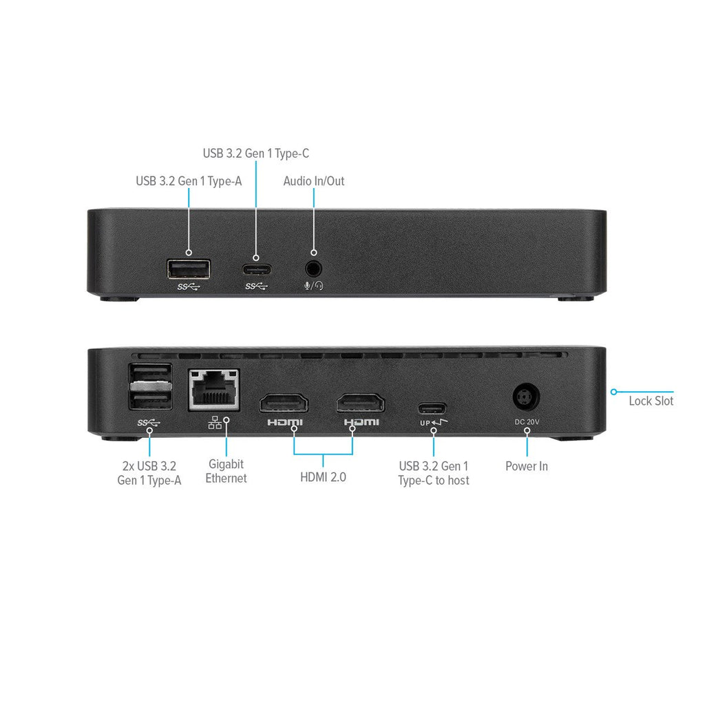 USB 3.1 Type-C Dual 4K Docking Station with Power Delivery 60