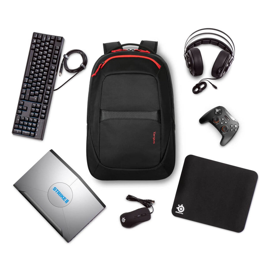 backpack for headphones laptop and keyboard Targus 17.3” Strike II Gaming Backpack