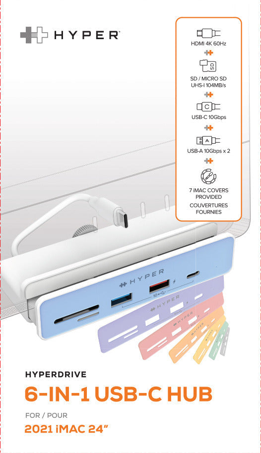 Hyper® HyperDrive 6-in-1 USB-C Hub for iMac 24